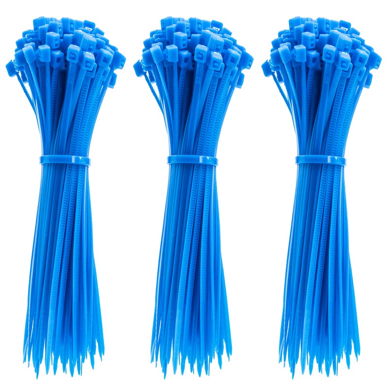 MILEKE 4 Inch Zip Ties (Tying Length 2.8""), 300Pcs Nylon Cable Ties Blue - Image 1